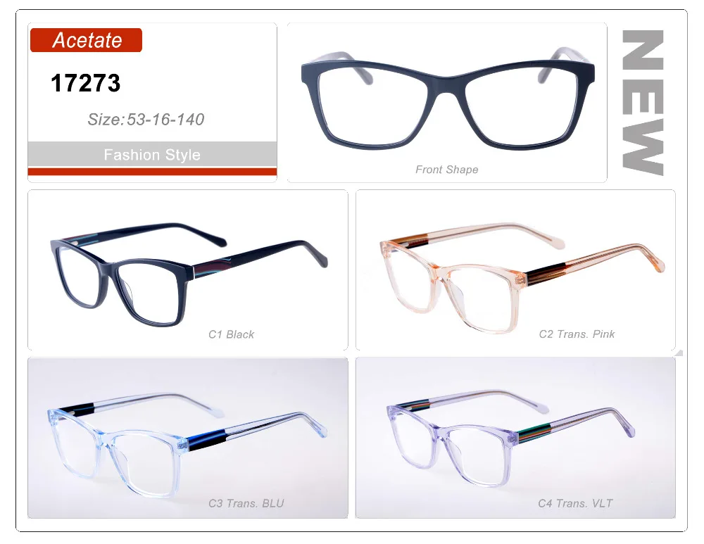 

Eye wonder Wholesale Transparent Women Eyeglasses Acetate Frames Gafas Optical Frames Men