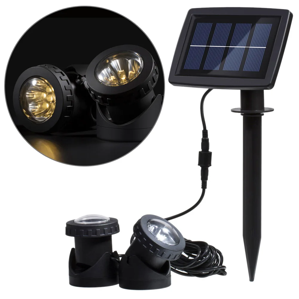 IP65 Led Aquarium Light Solar Panel LED Underwater Lamp With 2pcs