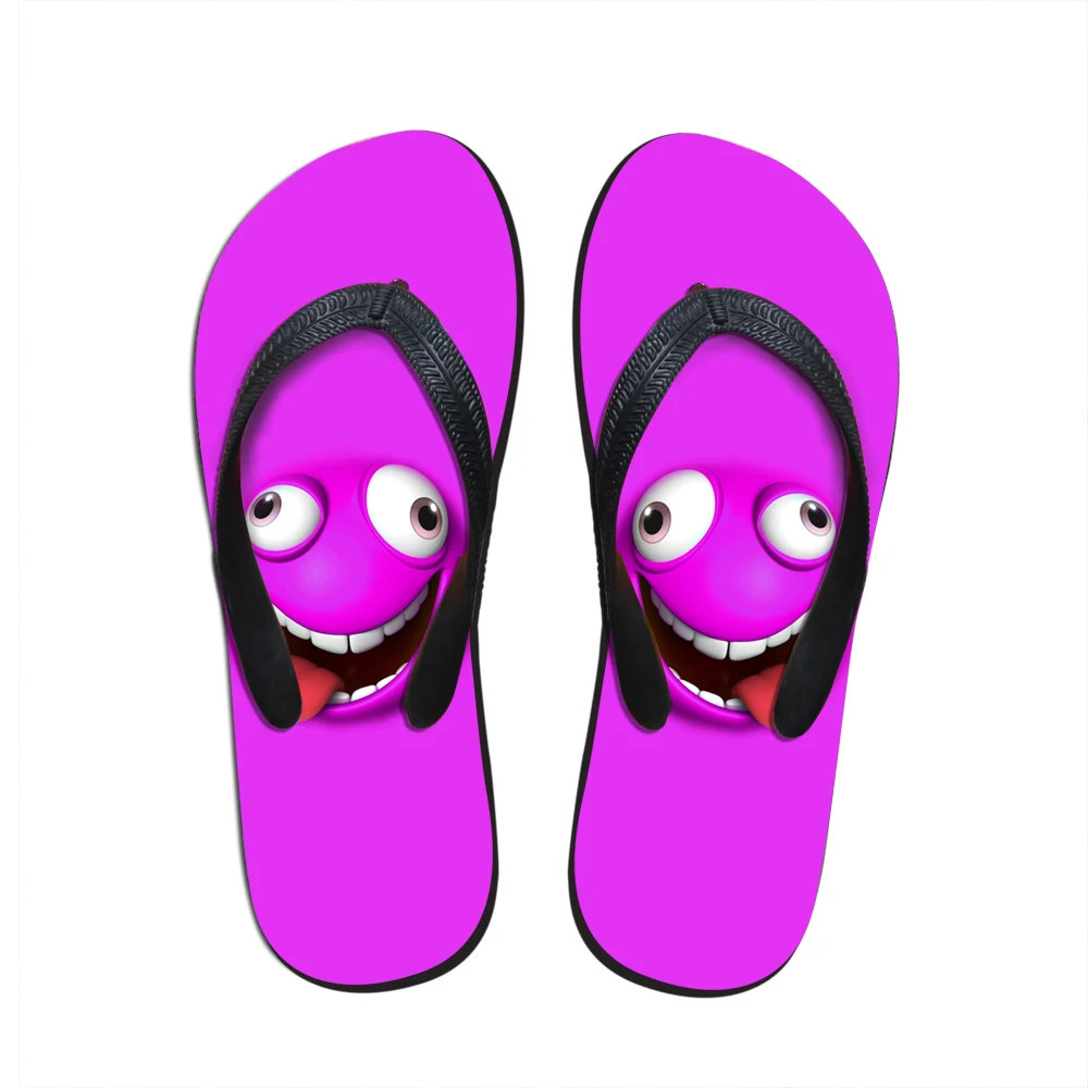 Noisydesigns Ladies flip flops Funny Emoji Face Amuse Printed Home