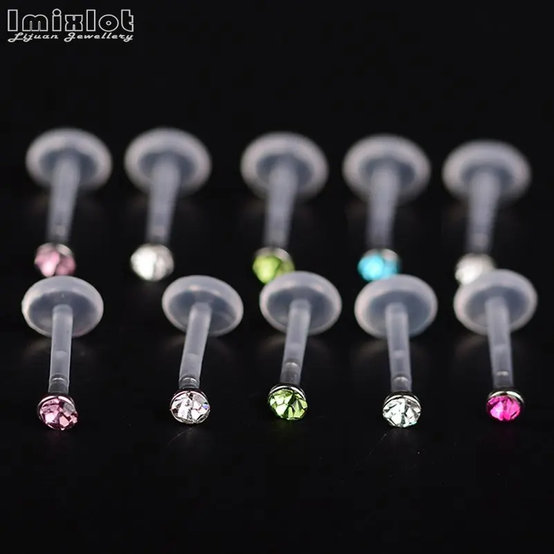 10 шт. из гибкого биопласта Labret Lip Ring Спиральные серьги ушной хрящ шпильки для