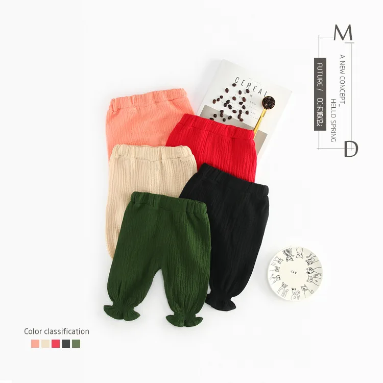 2018 Summer New Baby Boys Full Pants for Girls Casual Pants Cotton Kids