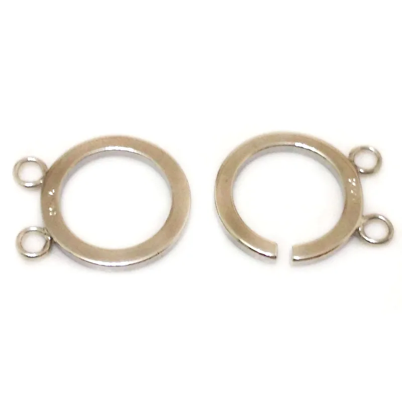 

18mm Two-row 925 Sterling Silver Double Ring Clasp