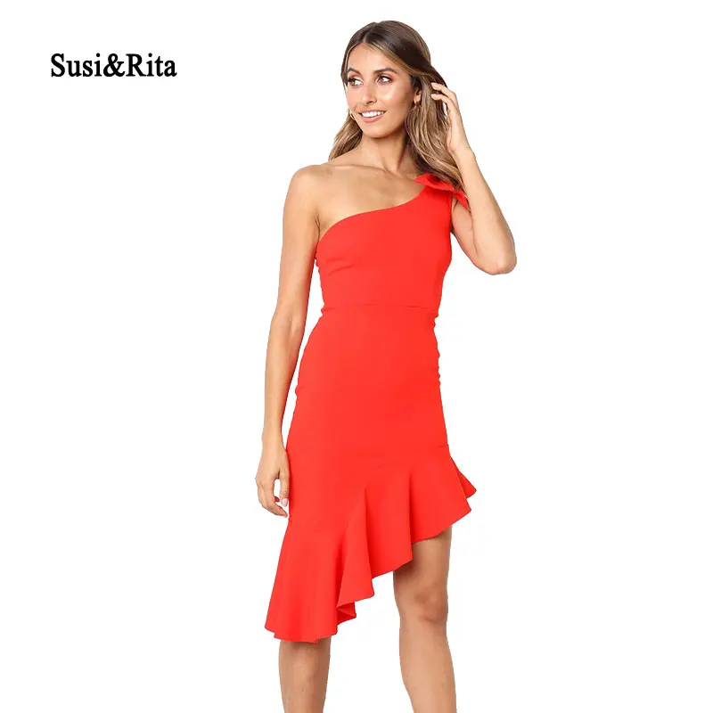 

Susi&Rita Off Shoulder Party Dresses Women 2019 Summer Ruffled Mini Dress Sexy Ladies Bodycon Club Dress Vestidos Robe Femme