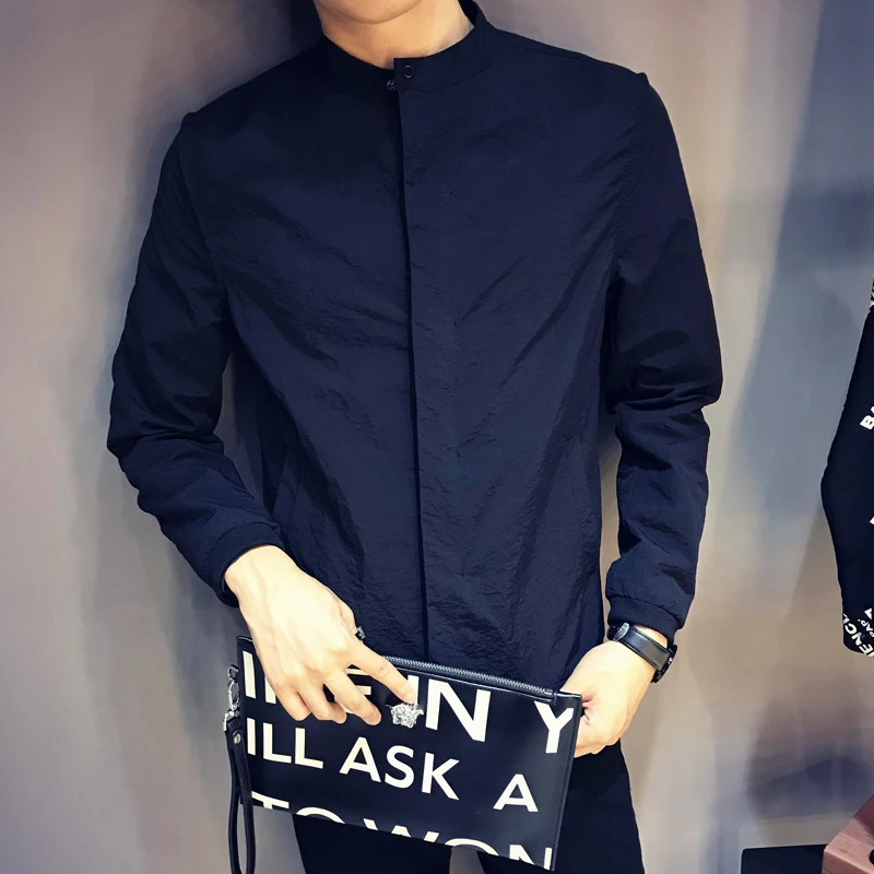 2018 New Autumn Jacket Men Fashion Pure Color Coat Thin type of jacket Male 2018 New Autumn Jacket Men Fashion Pure Color Coat Thin type of jacket Male