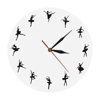 

Personalised Ballerina Dancer Clock Dancing Girls Silhouette Wall CLock Unique Iconic Clock Modern Home Decor