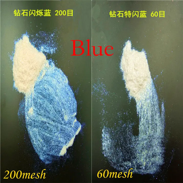 Выделите Синий Хрустальная Русалочка пигментный слюдяной порошок перламутровый Алмазный пигмент для теней для век и дизайна ногтей - Цвет: Blue  60mesh
