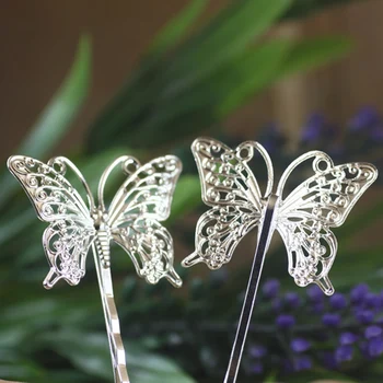 

butterfly shape bobby pin hair clip ---silver plated---100pcs