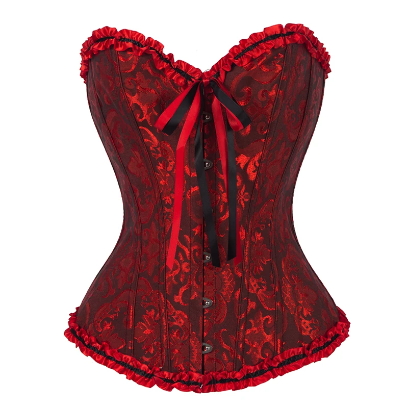 Red Lace Corset Tops Plus Size 6XL Lace Corset Tops Plus Size 6XL