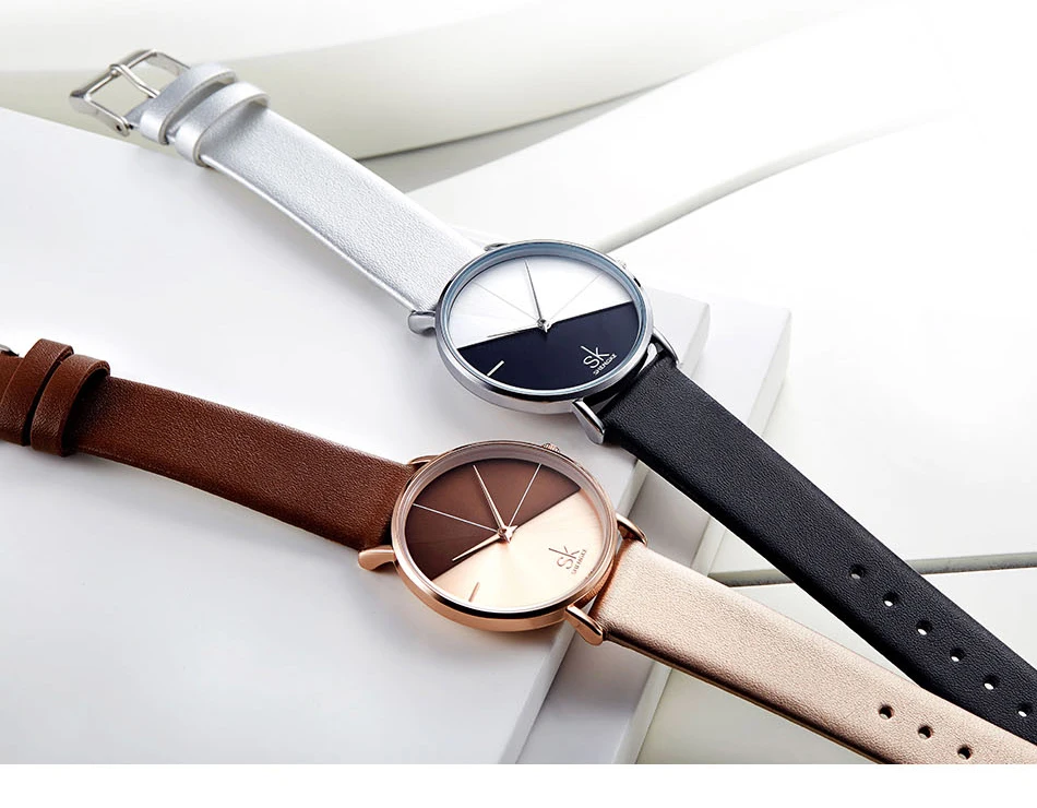 Лидер продаж SK женские часы Shengke бренд модный кожаный браслет часы женские повседневные креативные уникальные часы Reloj Mujer Montre Femme