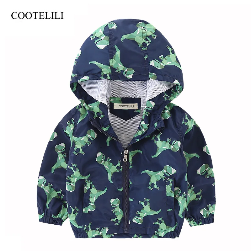 

COOTELILI 80-130cm Kawaii Dinosaur Baby girls Clothes Fall Hoooded Kids Boys Jacket Breathable Children Outerwear & Coats