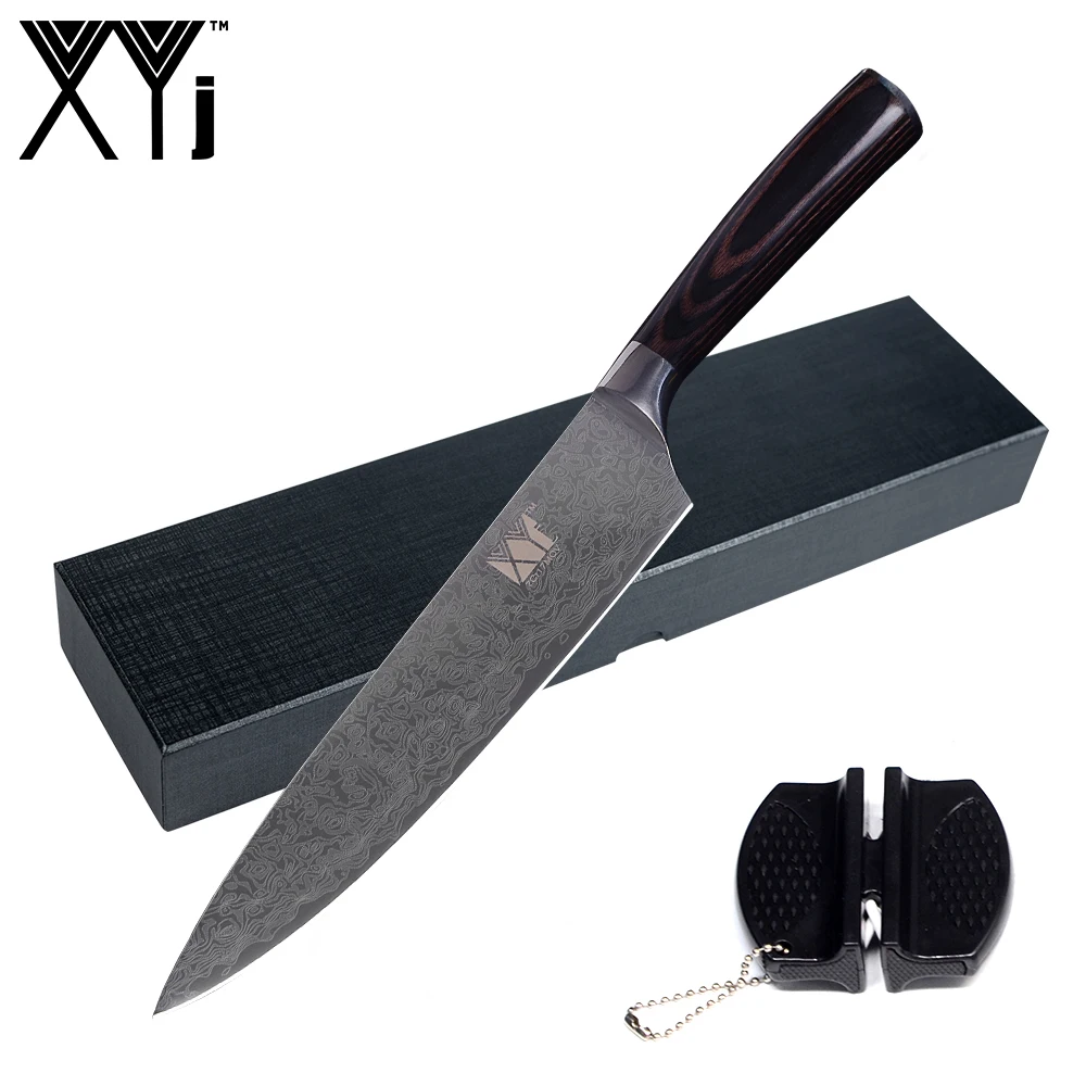 XYj Cooking Tools High End Kitchen Knife Set Black Color Wood Handle