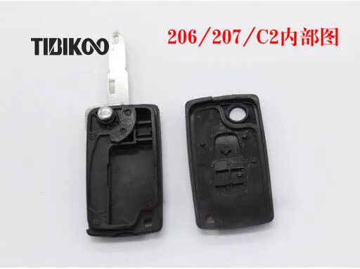 Модифицированная Складная деталь для Peugeot 307 206 207 заготовки ключа Citroen C2|peugeot key