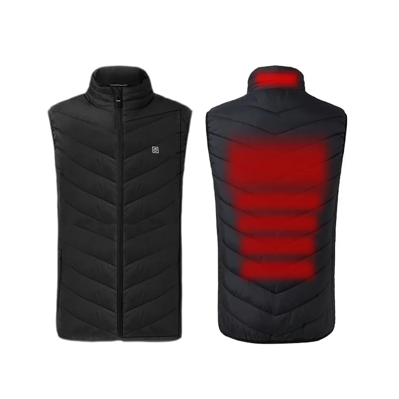

2019 Winter New Woman Man Electric USB Heated Jackets Power Bank Heating Jacket Feather Thermal Softshell Vest Hiking Jackets