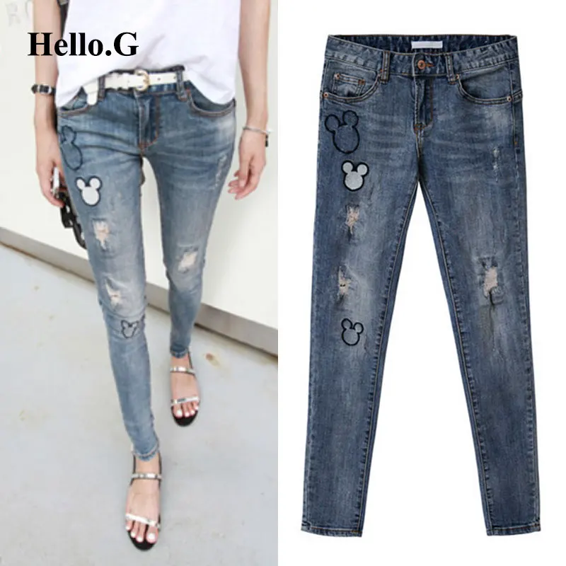 Popular High Waist Torn Ripped Jeans for Women Light Blue-Buy ... Popular High Waist Torn Ripped Jeans for Women Light Blue-Buy ...