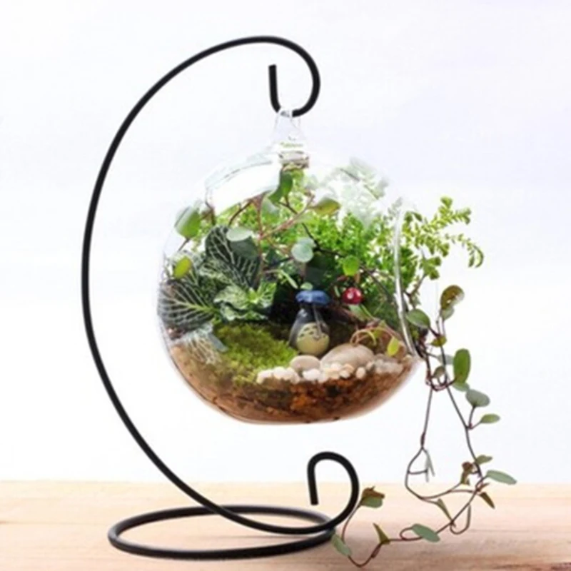 

centre de table mariage Micro Landscape Crafts Iron Stand Hanging Flower Vase Lantern Holder Hook wedding centerpieces