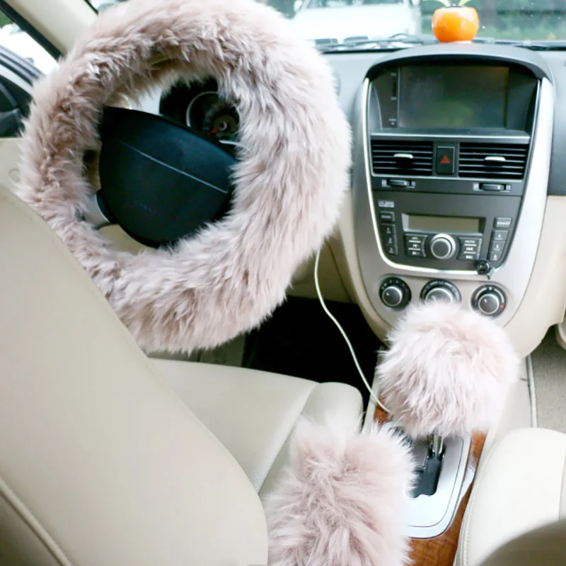 MR CARTOOL 3pcs Set Car Universal Steering Wheel Cover Soft Steering-wheel Cover Auto Case Handbrake Guard Shift Knob Skin Kit MR CARTOOL 3pcs Set Car Universal Steering Wheel Cover Soft Steering-wheel Cover Auto Case Handbrake Guard Shift Knob Skin Kit