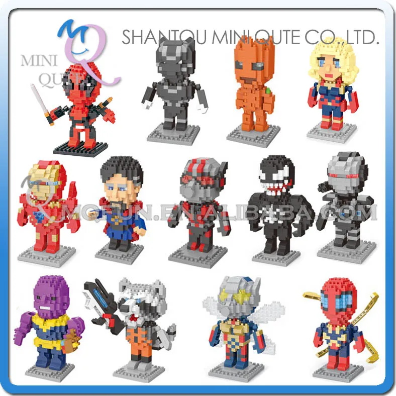 

Mini Qute avenger super hero Thanos Black Panther Groot Doctor Strange building block bricks action figures educational toy