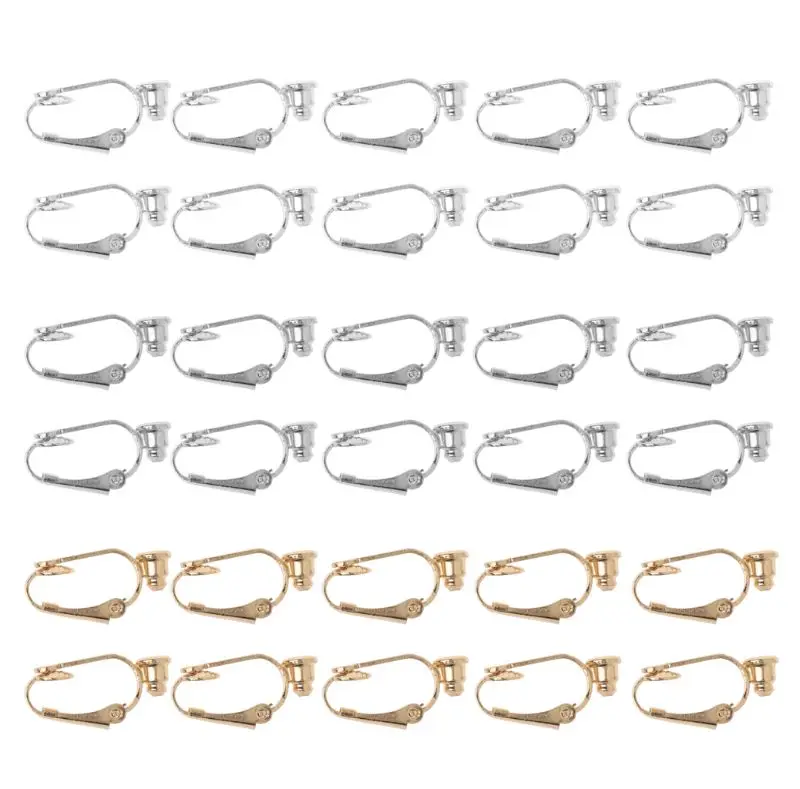 

10 Pieces Clip-on Earrings Converters with Post Non-Pierced Ears Jewelry Making