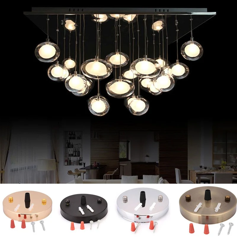 

5 Colors DIY Light Socket Lamp Base Holder Ceiling Light Canopy Wall Sconce Mount LED Base Vintage Lamp Disc Base