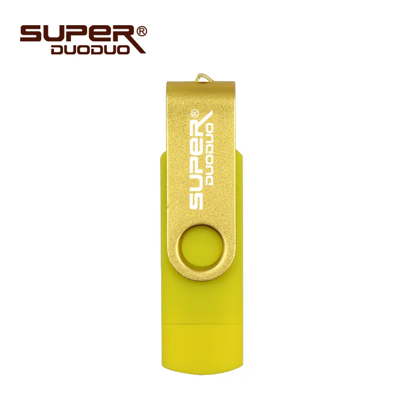 Флеш-накопитель для смартфона OTG USB Flash Drive cle usb 2,0 stick 64G otg ручка-накопитель 4g 8g 16g 32g 128G устройство для хранения - Цвет: yellow