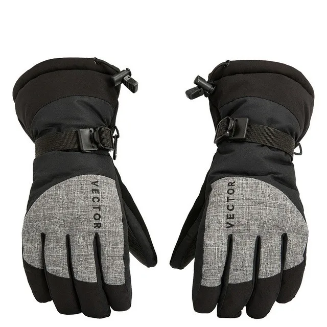 Ветрозащитные водонепроницаемые мужские и женские лыжные перчатки для сноуборда, снегоходы, мотоциклетные зимние перчатки, зимние перчатки унисекс - Цвет: Черный