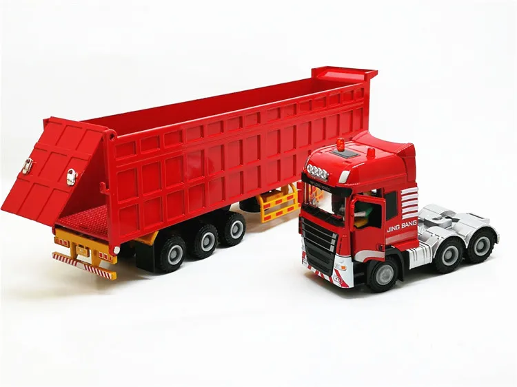 50 engineering container truck Semi-trailer dump truck metal High simitation 1