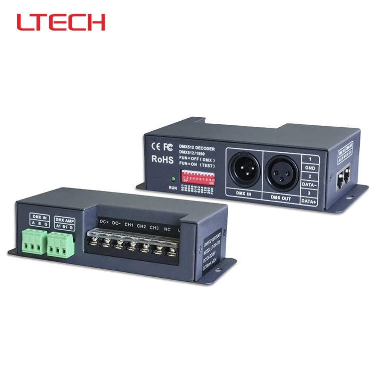 

LT-830-700 DMX/PWM 3CH CC decoder;DC12V-DC48V input;700mA CC*3CH output