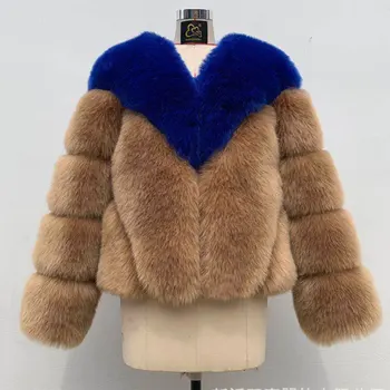 

2020 Winter fashion brand hit color faux fur coats female Thicker warm Fox Fur coat мех great quality plus size fox fur coats