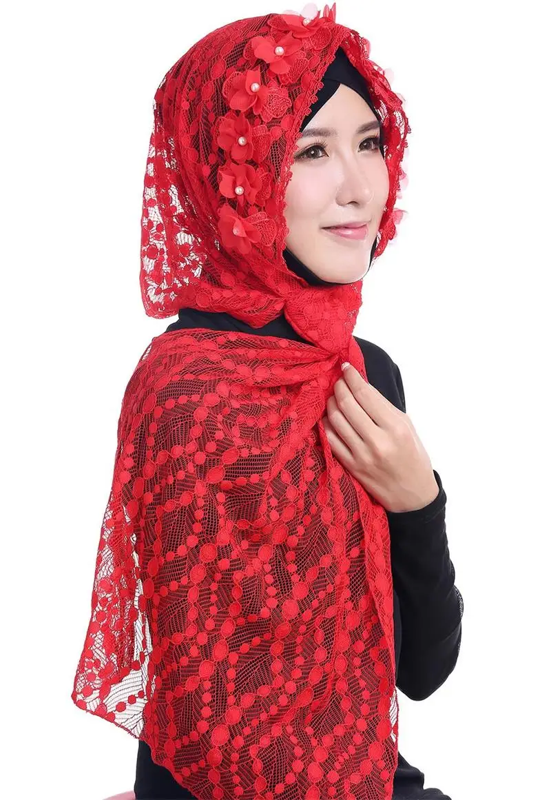 DJGRSTER, 5 шт./лот, женский модный хиджаб с рисунком, мусульманский иисламский шарф, шарфы, платок, хиджаб для мусульманок, шарф, шапочки под хиджаб - Цвет: Red