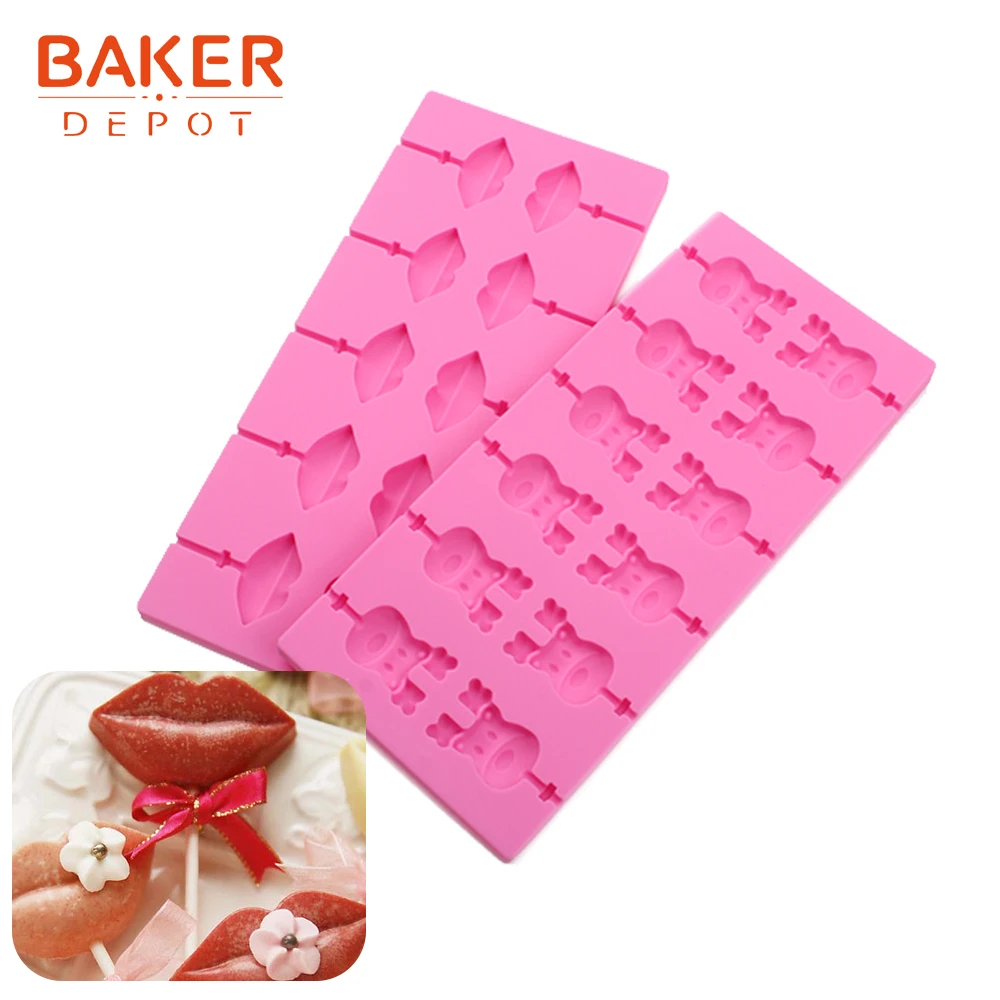 BAKER DEPOT силиконовая форма для леденцов форма губ конфеты Мармеладные форма для торта украшение печенья форма для печенья шоколадный лед инструмент 10 отверстий