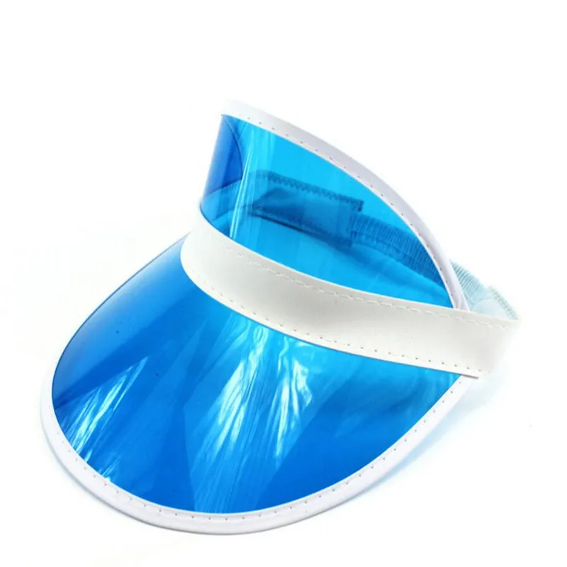 Summer Neon Sun Visor Hat Blank Brim Clear Plastic Cap Empty Eop Hat