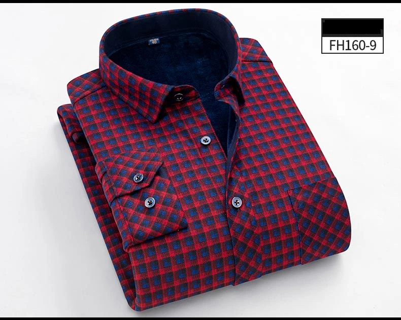 Зимняя теплая приталенная Мужская рубашка с длинным рукавом и принтом, высокое качество, модная теплая бархатная мужская одежда из Китая