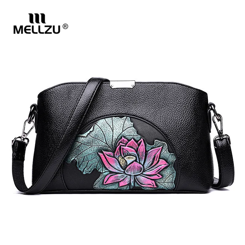 

Mellzu Floral Embroidery Women Leather Handbag Flap Small Bags For Lady Girl 2018 New Design Crossbody Female Messenger Bags