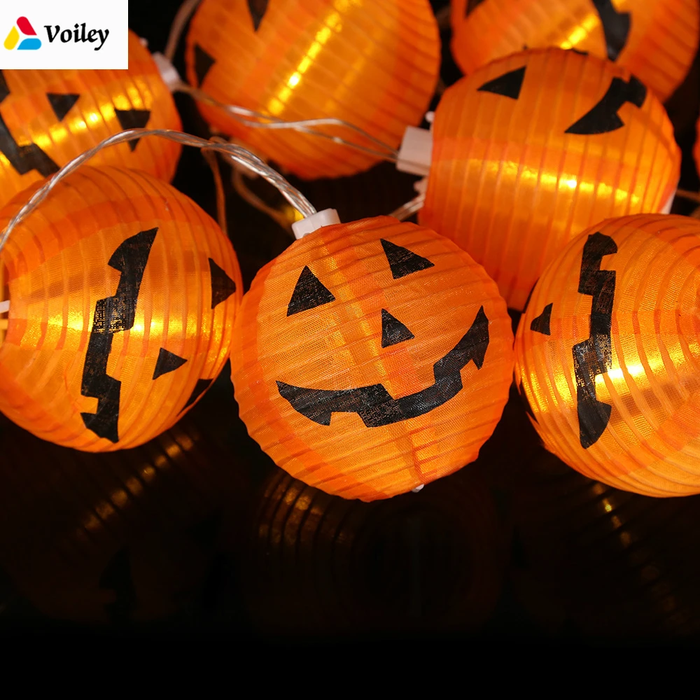 

VOILEY 1 Set Pumpkin Lights 1.5m 10Pcs LED String Lights Halloween Decoration Warm White Halloween Home Decoration Accessories,Q