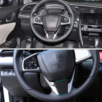 

CITALL 1PC car-styling Carbon Fiber Steering Wheel Panel Molding Cover Frame Trim Fit for Honda Civic 10th 2016 2017