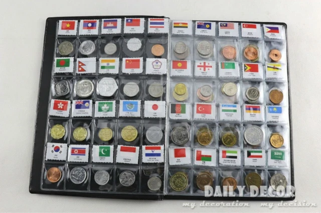 World Genuine Coin Collection Album from 120 Country China Asia UK