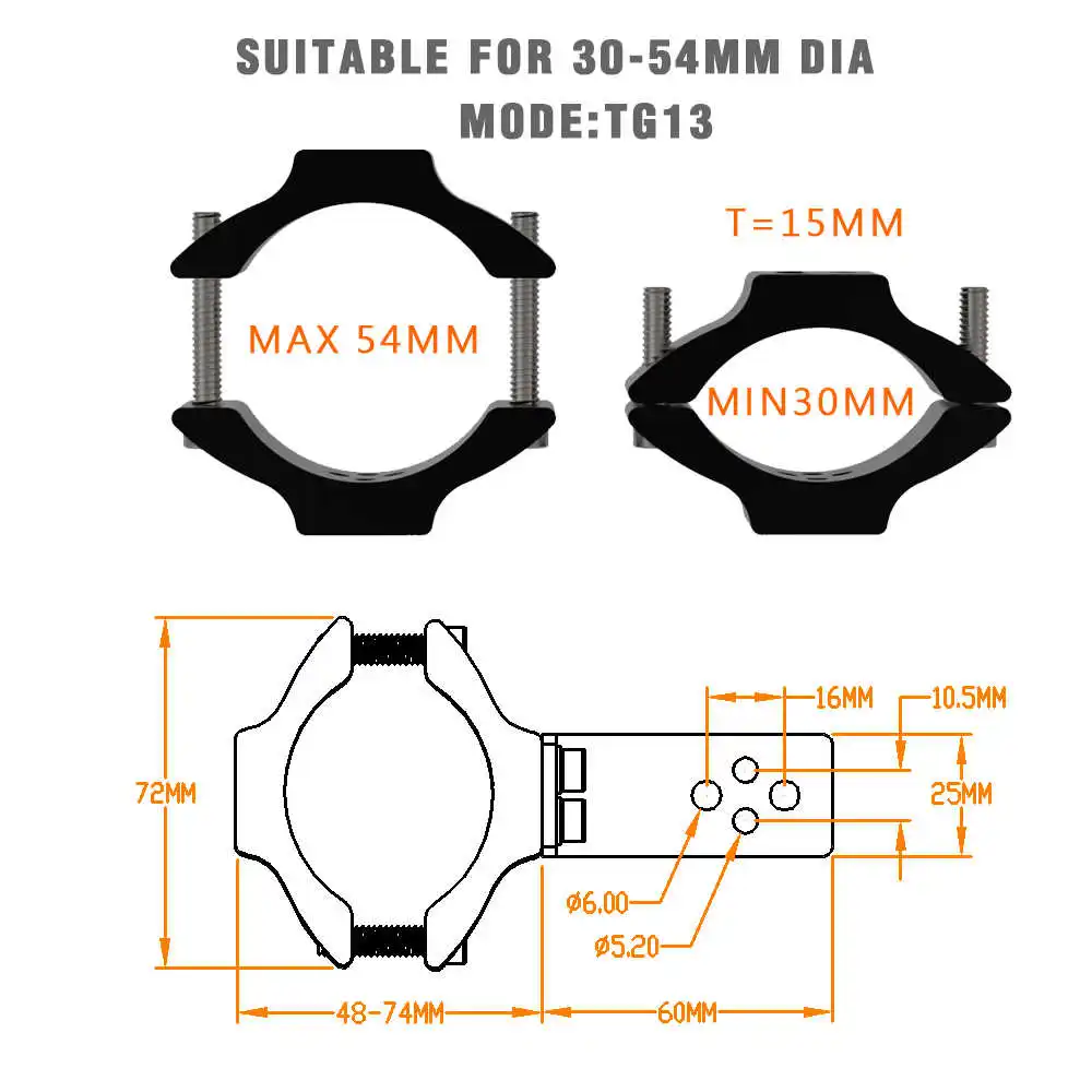 BOSMAA 2 комплекта, Универсальное крепление TG11/TG13, кронштейн для фар мотоцикла, вилка, прожектор, держатель, зажим для Cafer Racer Chopper и т. Д