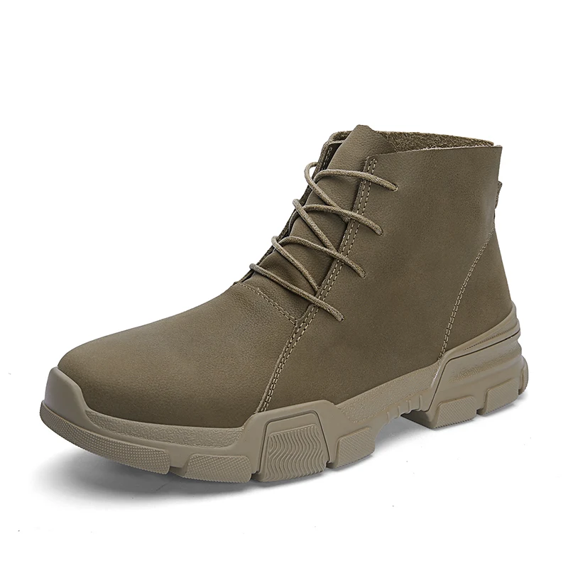 Alta Outono Botas Masculinos Dos De khaki Clax Casuais Couro Homens Grande Tamanho Primavera Bota Genuíno Sapatos Sapato Black qB7nRHwE