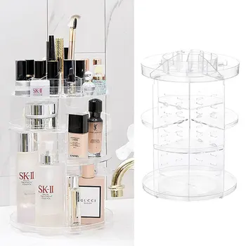 

Transparent Cosmetic Storage Box Desktop Plastic Makeup Organizer Box Large Storage Container Home Office Sundries Jewelry