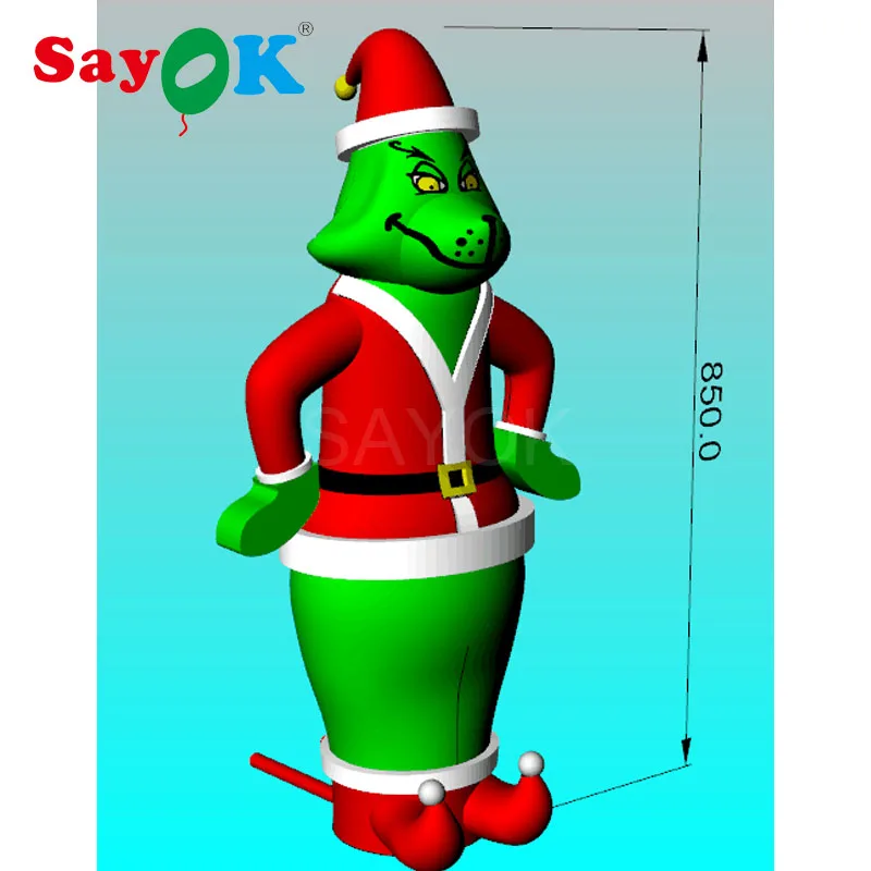 Надувной Рождественский Grinch as Santa 10 футов и 28 футов высокий Рождественский Декор с белым светильник для магазина