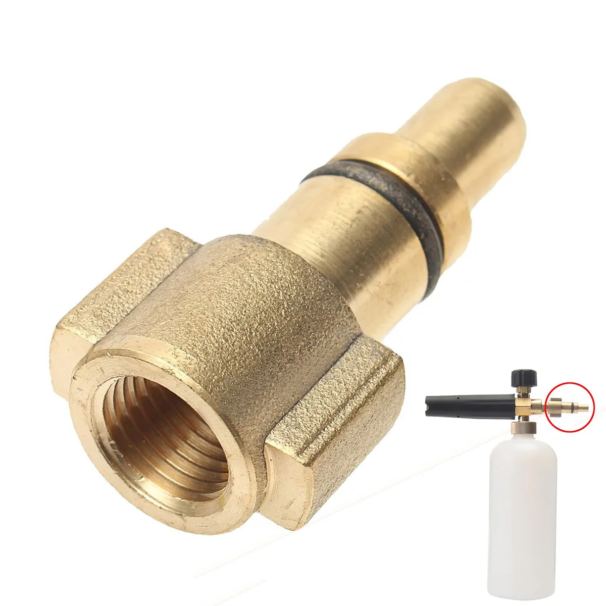 Beste Nieuwe Messing Sneeuw Foam Lance Adapter 1 4 inch Vrouwelijke Auto Hogedrukreiniger Adapter Quick Connector Voor Lavor Sneeuw Foam Lance