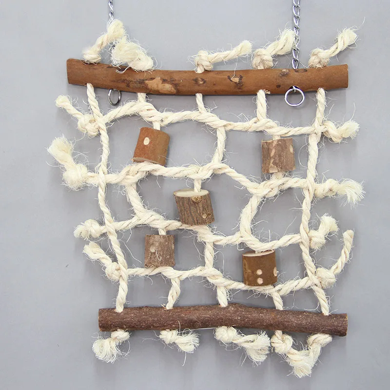 Good Quality Birds Hemp Rope Climbing Net Pet Parrot Chew Toy Budgie