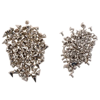 

100pcs/set 9.5mm Silver Cone Spikes Screwback Studs DIY Craft Cool Rivets Punk