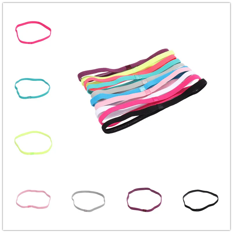

Women Men Sport Hairbands Anti-slip Elastic Bands Sports Head Band Rubber Sweatband for Softball Football Running Hairband