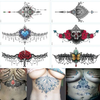 

1 pc Sexy Chest Back Colorful Temporary Tattoo Waterproof Tattoo Sticker
