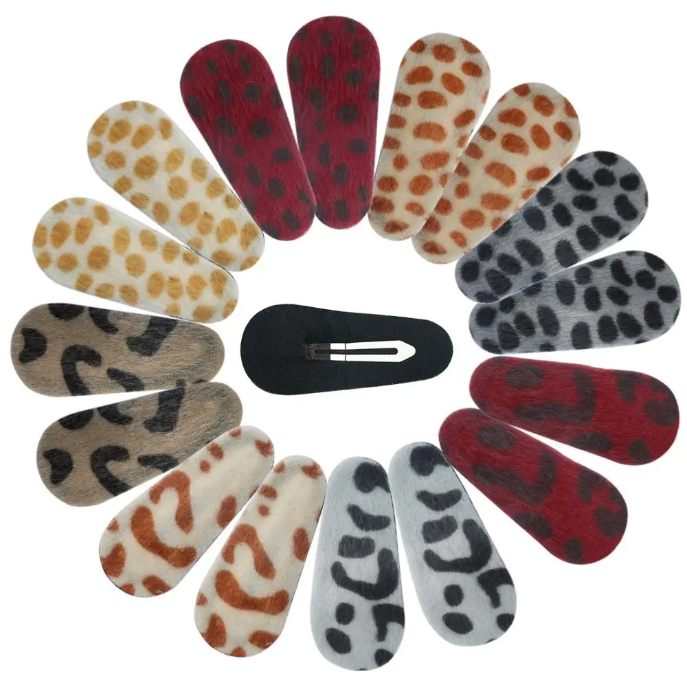 

8pairs=16pcs Leopard Hair Clips Wholesale Women Fashion 2019 Barrettes Animal Print Hairgrip Hair Accessory