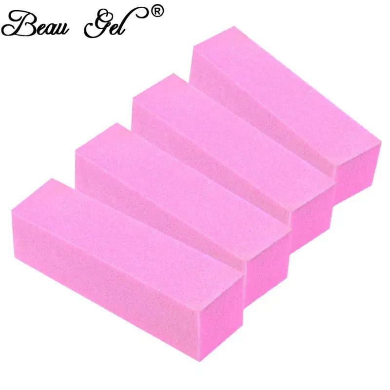 

Beau Gel 4 Pcs/Pack Nail Buffer file Pink Sanding Block pedicure Manicure material nail polish Nail Art tools Set