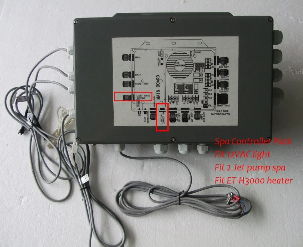 E-think hot tub controller box Pack only KL8-3H with connector for Ethink heater ET-H3000 + 12VAC light | Обустройство дома