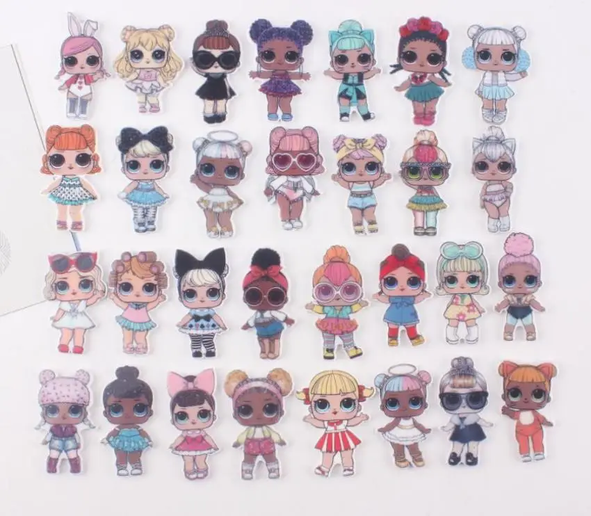

wholesale 100pcs Cute girl flat back planar resin 57 style kawaii cartoon princess for kids diy decoration crafts accessories