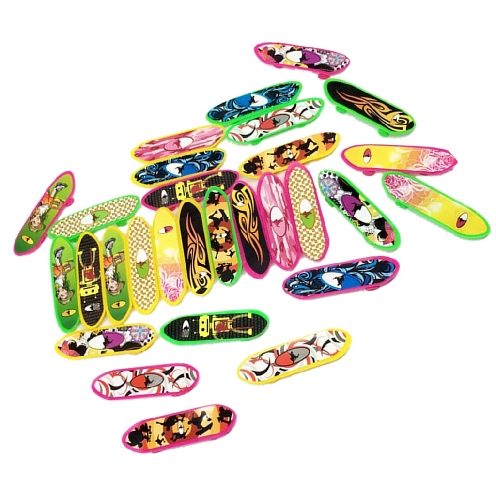 Mini Fingerboards Finger Skateboard Toy 1/12 Miniature Skateboard Toy Mini Fingerboards Novelty Toy Dollhouse Ornament 20 Pieces